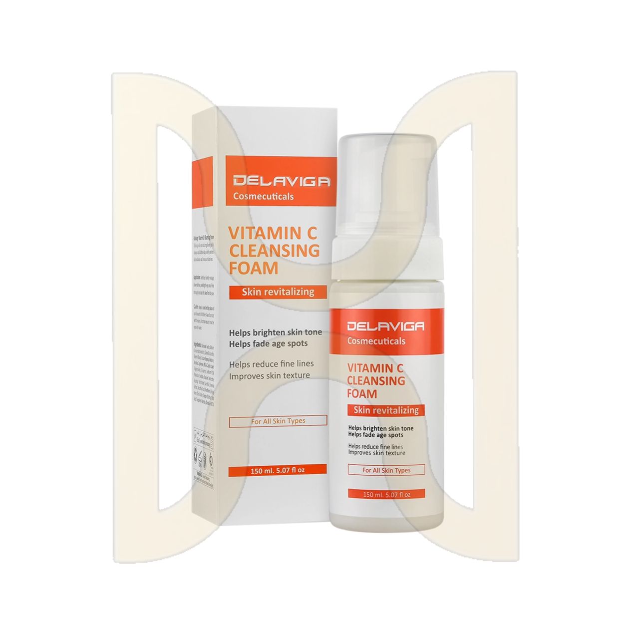 فوم شستشوی صورت حاوی ویتامین سی مناسب انواع پوست 150 میلی لیتر دلاویگا