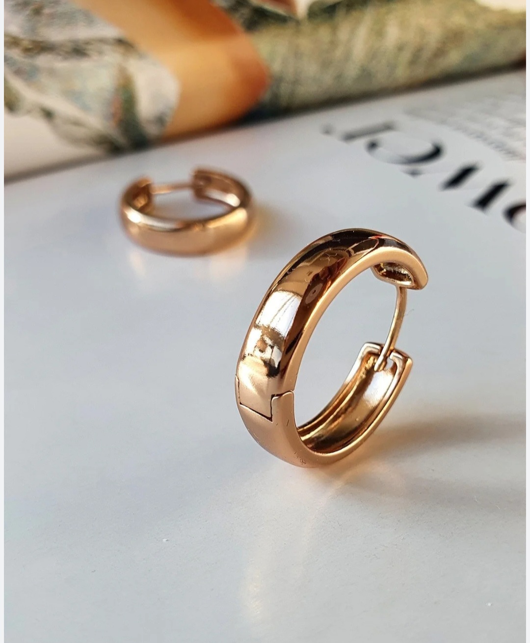 گوشواره حلقه ای متوسط ساده ژوپینگ