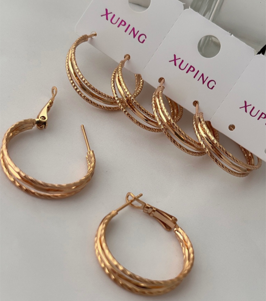 گوشواره حلقه ای تراشدار ژوپینگ