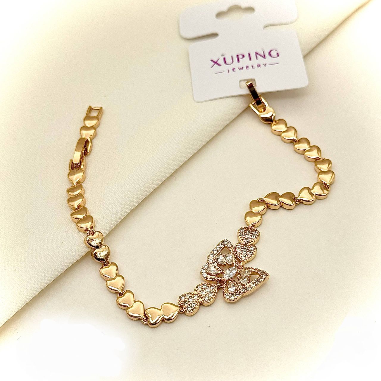 دستبند ژوپینگ مدل پروانه بند قلبی