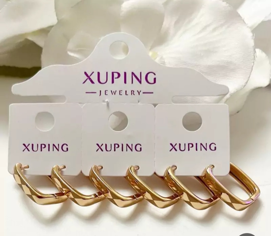 گوشواره مستطیلی طرح لوزی ژوپینگ