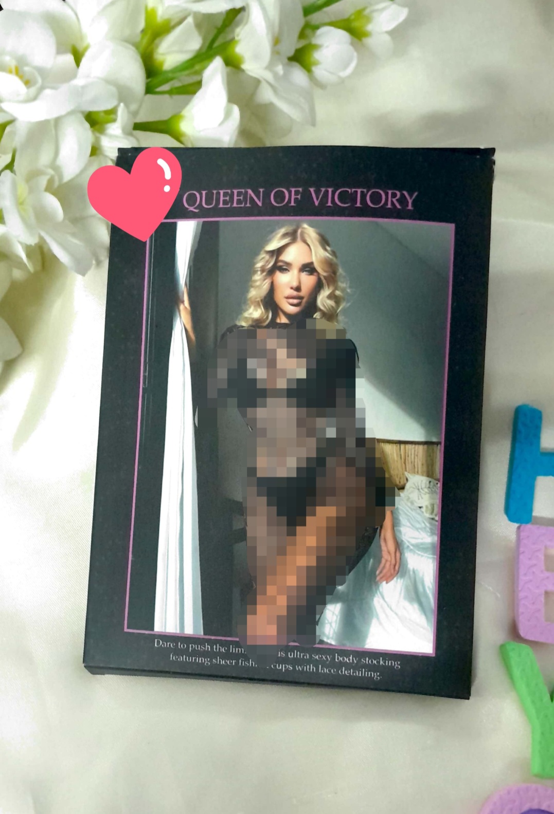 لباس خواب توری طرح دار آستین بلندQueen کد ۱۰۰۱۵۹