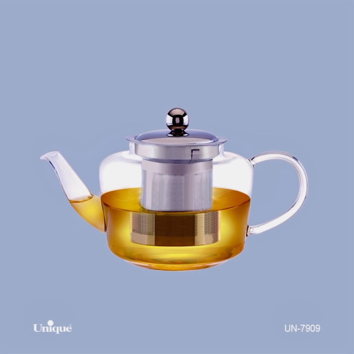 قوری پیرکس850میل ضخامت 3میل درب استیل کد UN-7909A