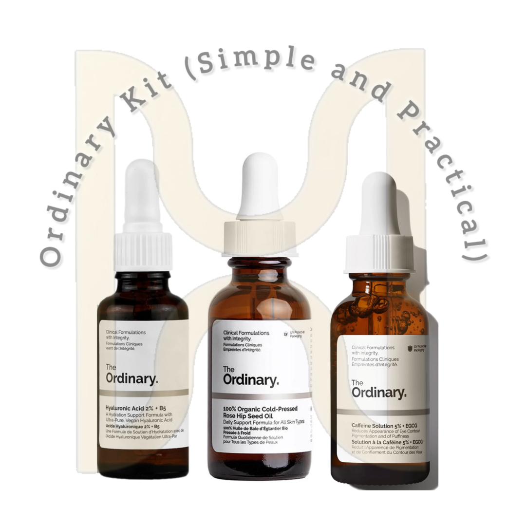 کیت اوردینریز (ساده و کاربردی)- سرم کافئین 5%  هیالورونیک اسید 2% و ویتامین B5روغن رزهیپ