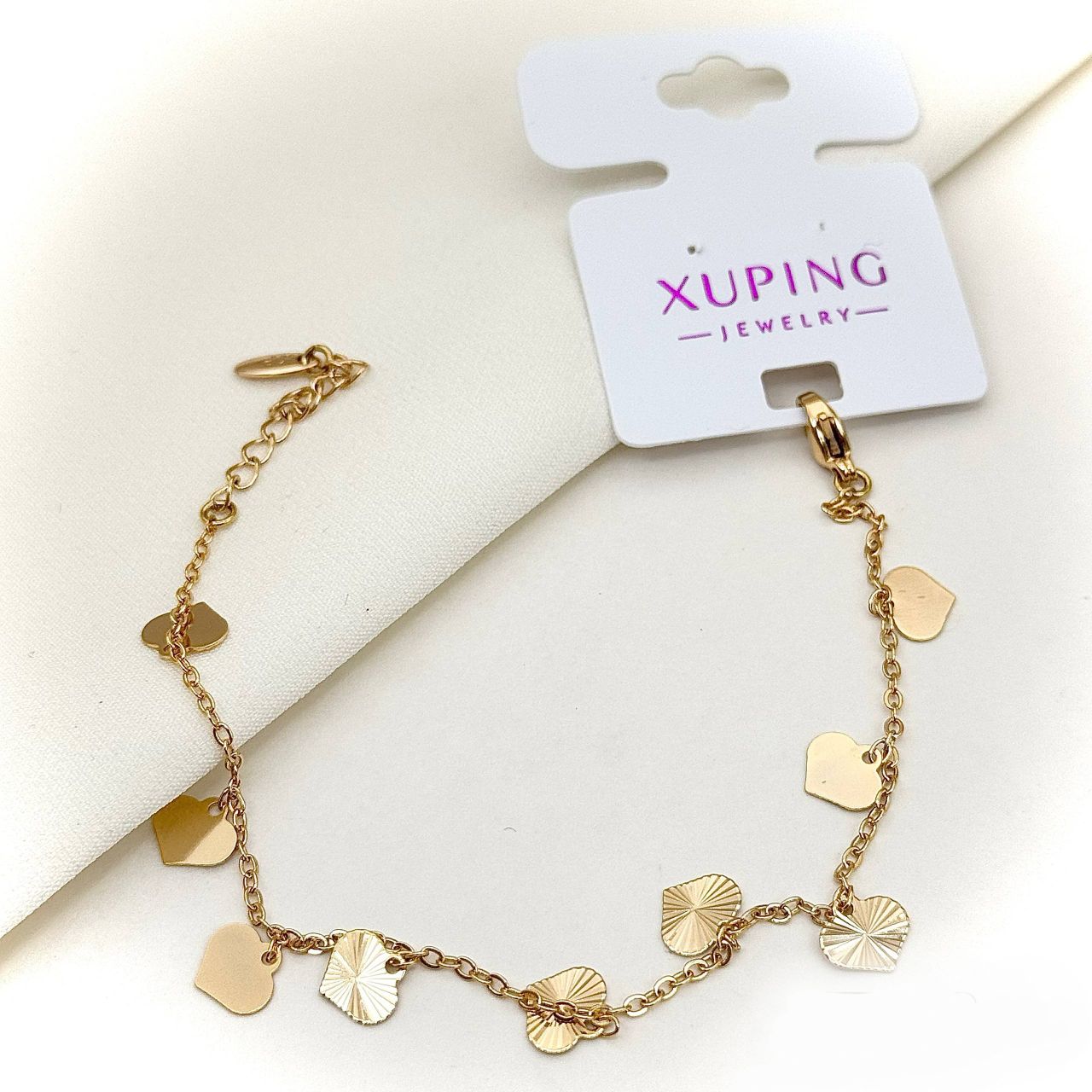 دستبند ژوپینگ دخترانه قلبی ظریف