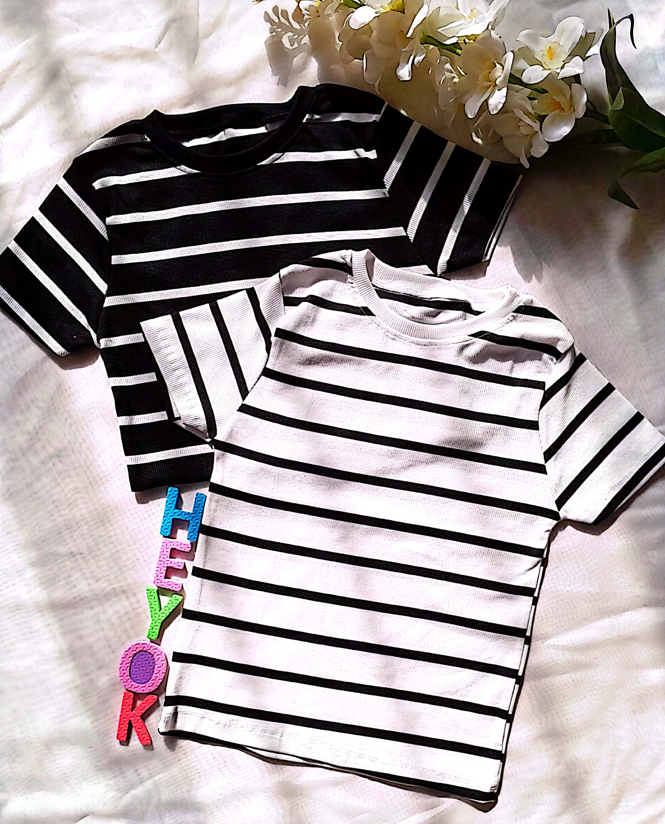 تی شرت آستین کوتاه راه راه ژور